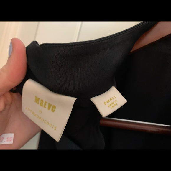 Anthropologie black silk top. Size S. NWT. - Picture 4 of 5